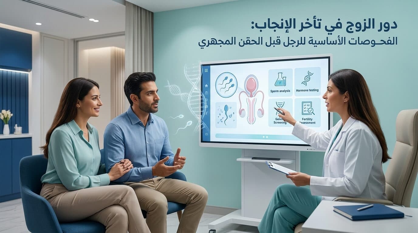 دور الزوج في تأخر الإنجاب الفحوصات الأساسية للرجل قبل الحقن المجهري
